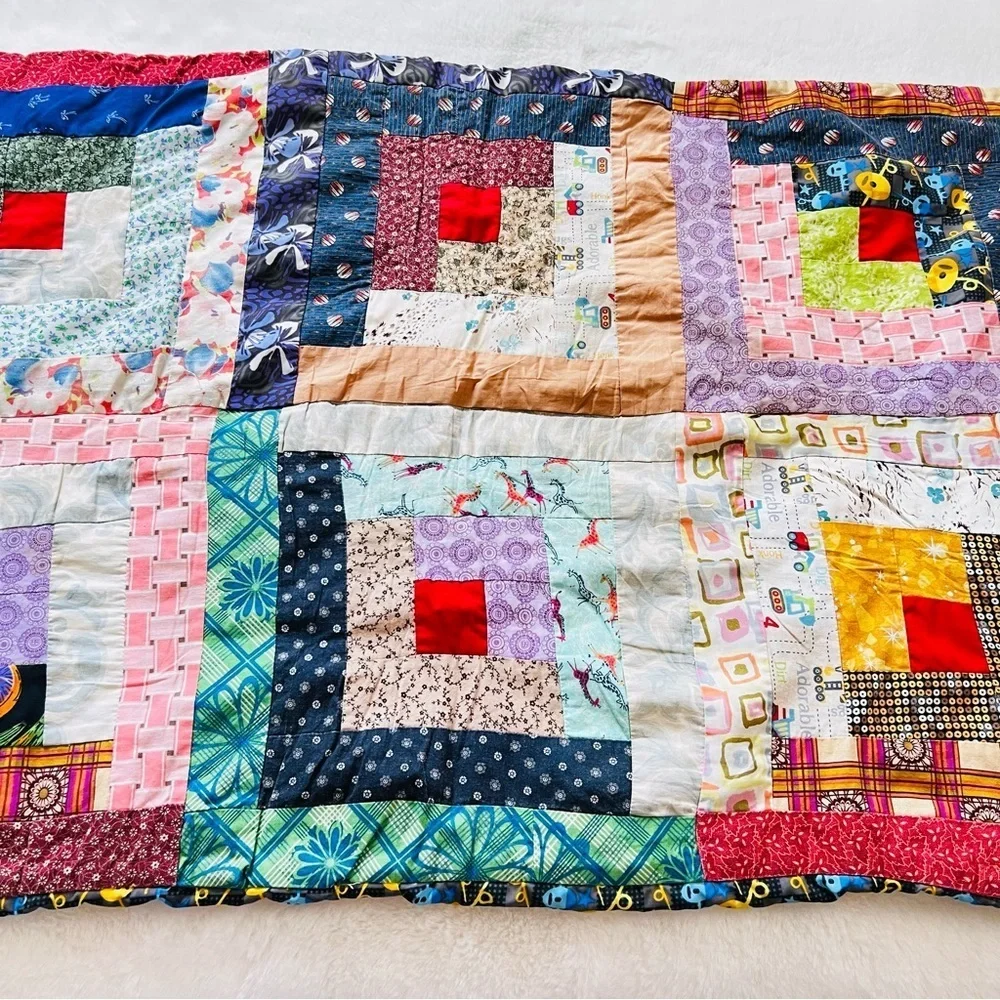 40”x27 Homemade Quilted Throw ,picnic quilt.